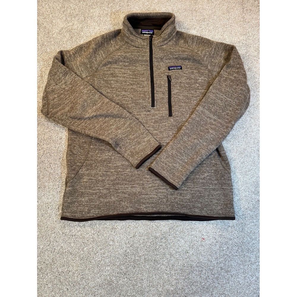Patagonia Better Sweater 1/4 Zip Fleece Pullover Brown Mens Large